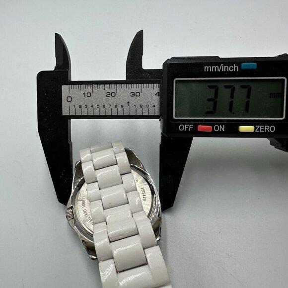 3/$30 Anne Klein Watch Women Silver Tone Round Dial White Band 37MM 7.25" - Picture 8 of 10